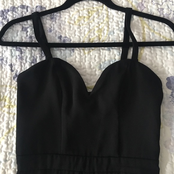 Black Jumpsuit with Sweetheart Neckline - Picture 2 of 4